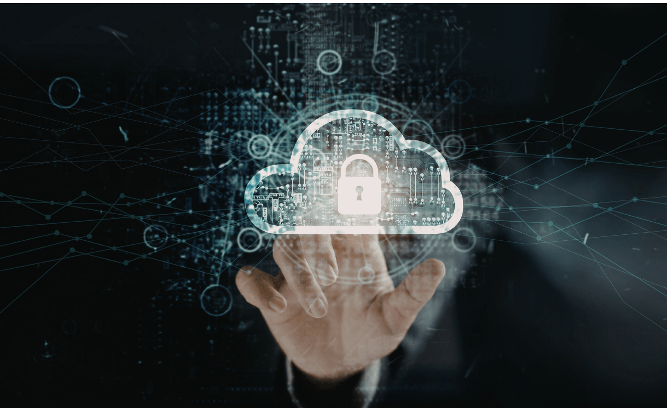 Ilustração de nuvem com cadeado digital representando segurança da informação e proteção de dados no Canal LGPD.